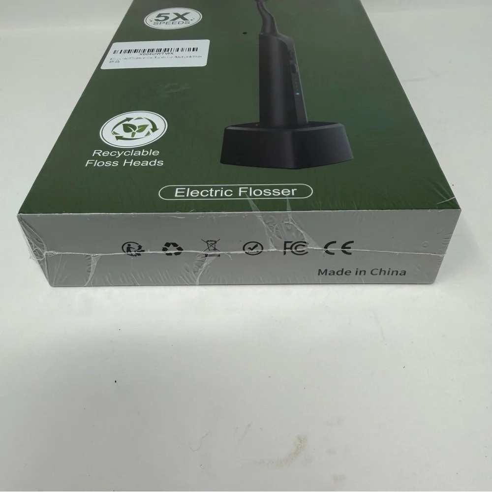 CNAPES NIB Electric Flosser for Teeth - 54 Refill Reusable Heads + 5 Speed White